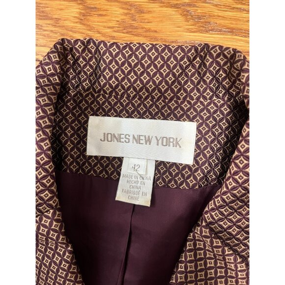Jones New York Silk Blazer Jacket Women's Size 12 Mid Length 2 Button VINTAGE - Picture 2 of 4